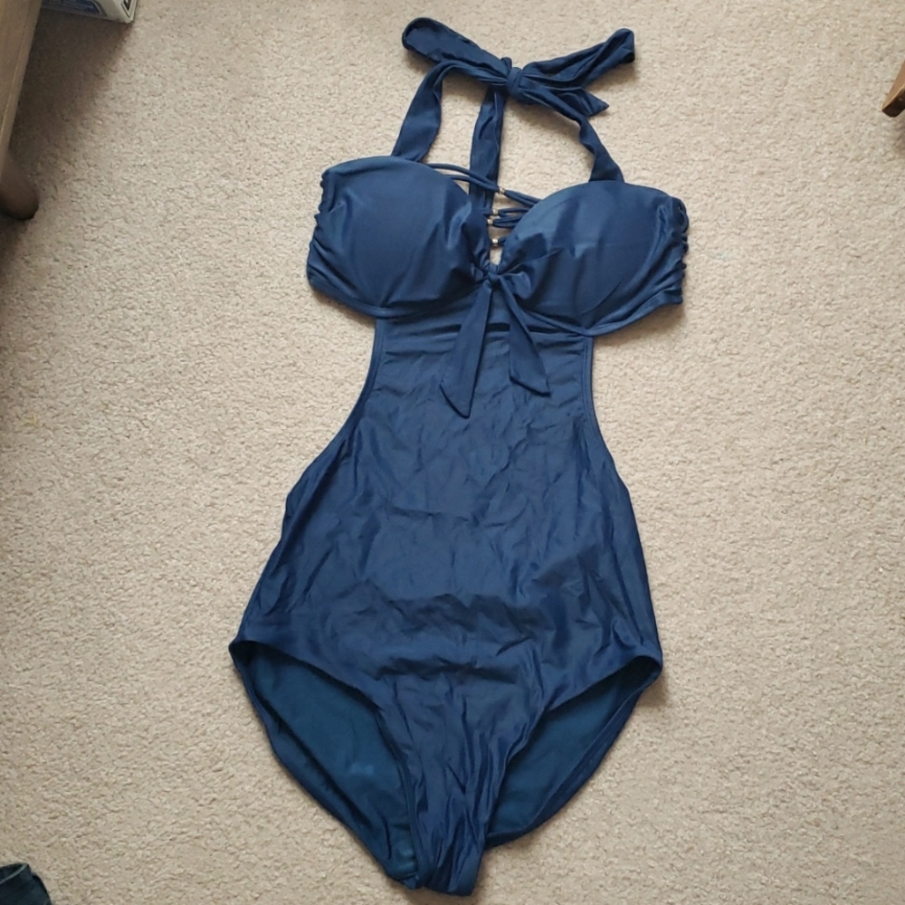 One Piece Blue Swim Suit